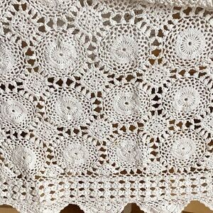 White Crochet Lace Tablecloth